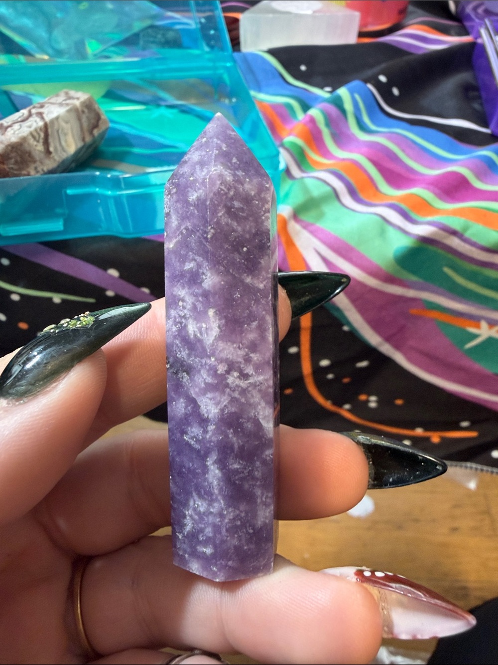 Purple Crystal Point Decorative Accent - leopodolite tower